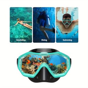 2 PCS Shatter Resistant Lens, Snorkeling Mask, Swimming Goggles with Nose Mask, Anti Fog Goggles, Ventilation Pipe Mask, Anti Fog and Leak Proof, Suitable for Adults, Teenagers, and Swimmers and Divers, Halloween Favors, Christmas Party Favors