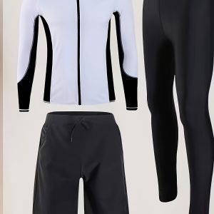 Men's Swimsuit, Quick-drying Skinny Fit Diving Suit, Long Sleeve Zip Up Compression Jacket And Shorts And Leggings, Highly Stretch Wetsuit For Diving Snorkeling