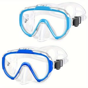 2-piece Set Of Swimming Goggles For Adults, Anti-fog Swimming Goggles With Nose Mask, Leak-free Transparent Snorkeling Diving Mask 180 Wide Angle, Suitable For Adult Men And Women