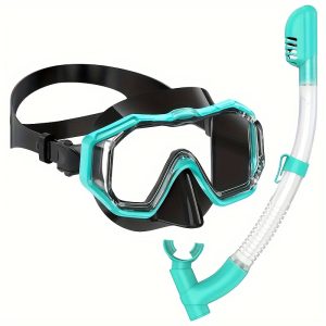 1pc Wide View Large Frame Diving Mask, With Breathing Tube, Anti-Fog Waterproof Swimming Goggles, Snorkeling Gear