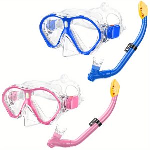 Four Sets Of Mask And Snorkel Suits, Children's Anti-fog Diving Mask Swimming Goggles, Dry Top Snorkeling Equipment, Snorkeling Suit Swimming Equipment